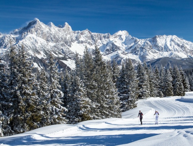 Langlaufen auf der Höhenloipe am Roßbrand © Tourismusverband Filzmoos